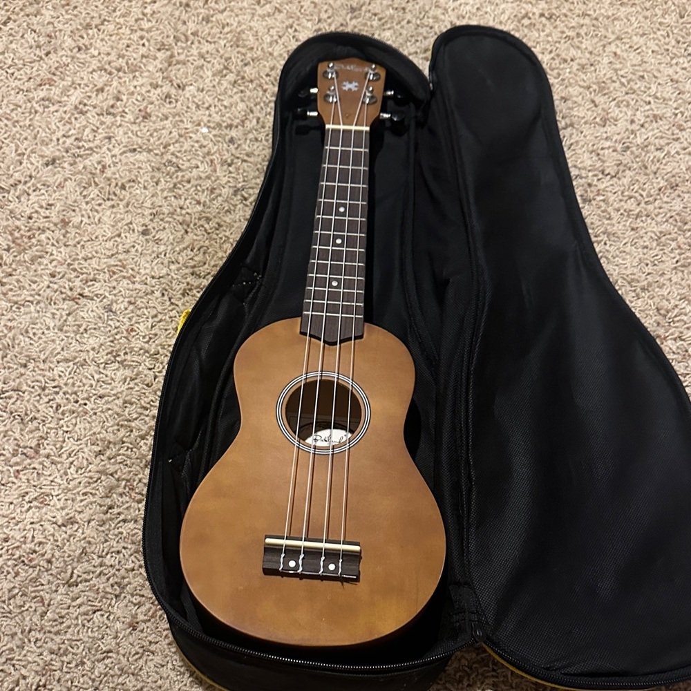 Brown Ukulele with Case